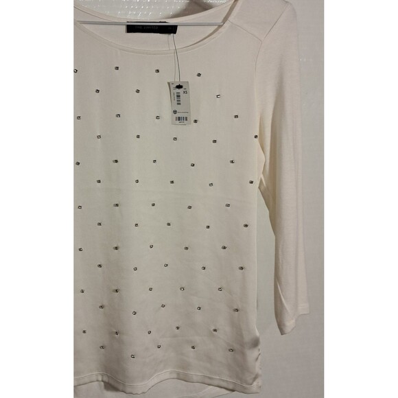 The Limited Cream, Ivory White Classic Pullover W/ Silver Gems , Sz XS- NWT - Picture 2 of 4